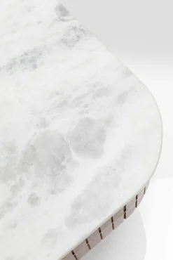 Hot KARE Design Stolik kawowy z szufladami drewno mango i marmur nogi złote 110x60 cm - KARE