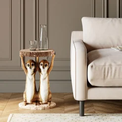Fashion KARE Design Stolik Meerkat Sisters Ø33 cm kolorowy - KARE