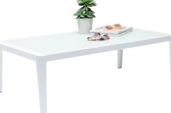 Outlet KARE Design Stolik ogrodowy Tiki 108x59 cm biały - blat szklany - KARE