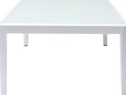 Outlet KARE Design Stolik ogrodowy Tiki 108x59 cm biały - blat szklany - KARE