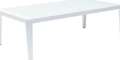 Outlet KARE Design Stolik ogrodowy Tiki 108x59 cm biały - blat szklany - KARE