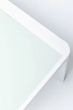 Outlet KARE Design Stolik ogrodowy Tiki 108x59 cm biały - blat szklany - KARE