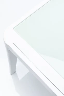 Outlet KARE Design Stolik ogrodowy Tiki 108x59 cm biały - blat szklany - KARE
