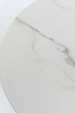 New KARE Design Stolik pomocniczy blat biały ceramiczny podstawa stalowa złota Ø45 cm - KARE