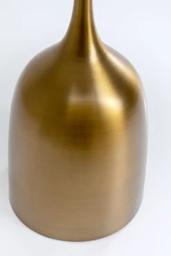 New KARE Design Stolik pomocniczy blat biały ceramiczny podstawa stalowa złota Ø45 cm - KARE