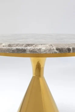 Sale KARE Design Stolik pomocniczy blat kolor marmur podstawa złota stal nierdzewna Ø50 cm - KARE