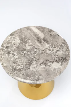 Sale KARE Design Stolik pomocniczy blat kolor marmur podstawa złota stal nierdzewna Ø50 cm - KARE