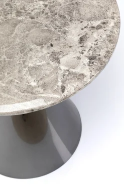 Hot KARE Design Stolik pomocniczy blat kolor marmur podstawa grafitowa stal nierdzewna Ø50 cm - KARE