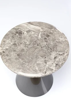 Hot KARE Design Stolik pomocniczy blat kolor marmur podstawa grafitowa stal nierdzewna Ø50 cm - KARE