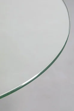 New KARE Design Stolik pomocniczy blat okrągły szklany podstawa marmur i stal Ø46 cm - KARE