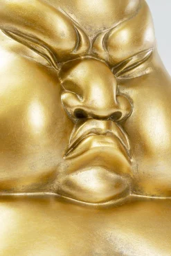 Clearance KARE Design Stolik pomocniczy blat szkło hartowane podstawa złota zawodnik sumo Ø54 cm - KARE