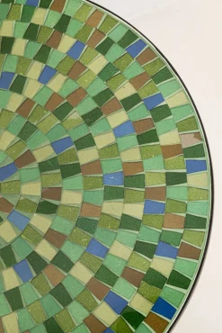 Clearance KARE Design Stolik pomocniczy Clack Mosaic Green Blue Ø35cm - KARE