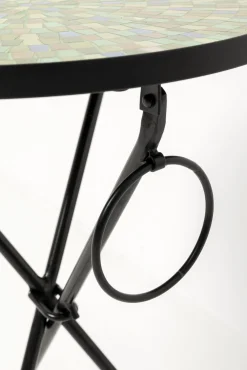 Clearance KARE Design Stolik pomocniczy Clack Mosaic Green Blue Ø35cm - KARE