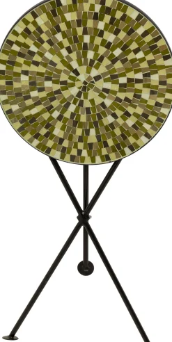 Discount KARE Design Stolik pomocniczy Clack Mosaic Olive Ø35cm - KARE