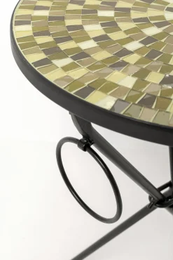 Discount KARE Design Stolik pomocniczy Clack Mosaic Olive Ø35cm - KARE