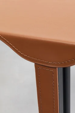 Hot KARE Design Stolik pomocniczy czarno-brązowy blat tapicerowany 61x39 cm - KARE