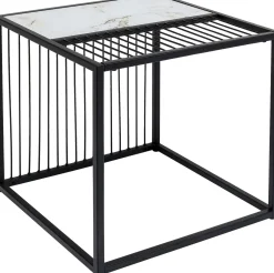 Clearance KARE Design Stolik pomocniczy czarny blat szklany 45x45 cm - KARE
