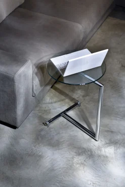 Online KARE Design Stolik pomocniczy Easy Living Ø46 cm transparentno-srebrny - KARE