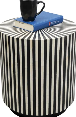Best KARE Design Stolik pomocniczy ekskluzywny czarno-biały okrągły Ø40x45 cm - KARE