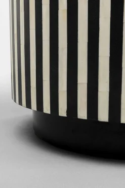 Best KARE Design Stolik pomocniczy ekskluzywny czarno-biały okrągły Ø40x45 cm - KARE