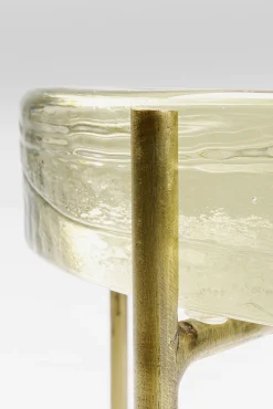 Fashion KARE Design Stolik pomocniczy Ice Double Ø30xH50 cm złoty - blat szklany - KARE