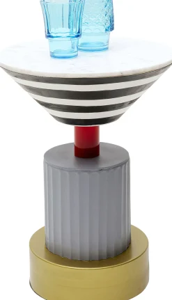 Discount KARE Design Stolik pomocniczy kolorowy z marmurowym blatem Ø35x48 cm - KARE