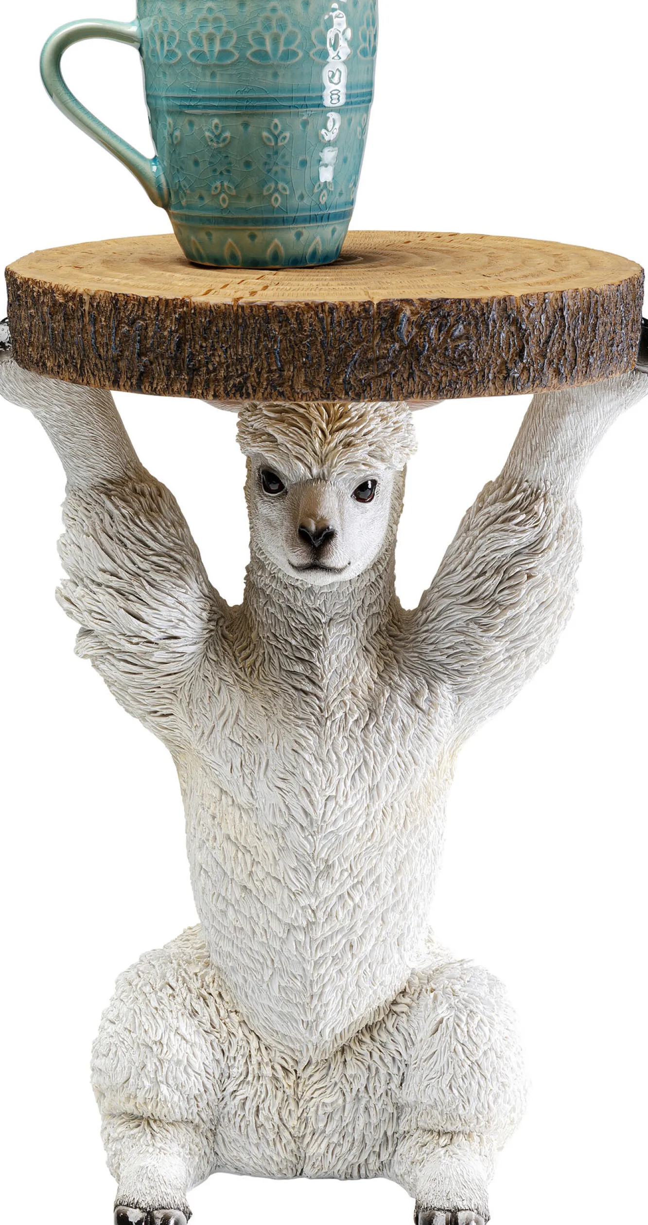 Clearance KARE Design Stolik pomocniczy mały motyw zwierzęcy lama Ø23x36 cm - KARE
