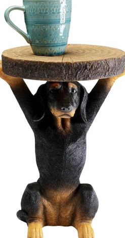 Discount KARE Design Stolik pomocniczy mały motyw zwierzęcy pies jamnik Ø23x36 cm - KARE