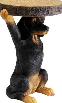 Discount KARE Design Stolik pomocniczy mały motyw zwierzęcy pies jamnik Ø23x36 cm - KARE