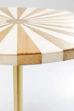 Fashion KARE Design Stolik pomocniczy MDF i stal biało-złoty Ø40x50 cm - KARE