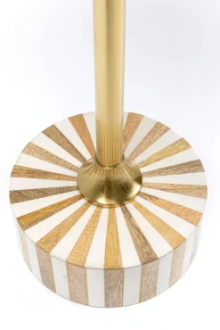 Fashion KARE Design Stolik pomocniczy MDF i stal biało-złoty Ø40x50 cm - KARE