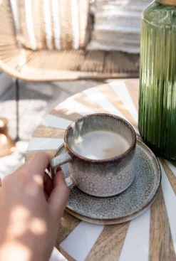 Fashion KARE Design Stolik pomocniczy MDF i stal biało-złoty Ø40x50 cm - KARE