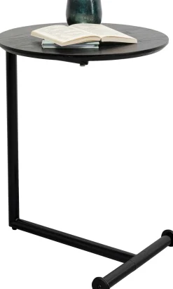 Sale KARE Design Stolik pomocniczy minimalistyczny czarny z okrągłym blatem Ø46 cm - KARE