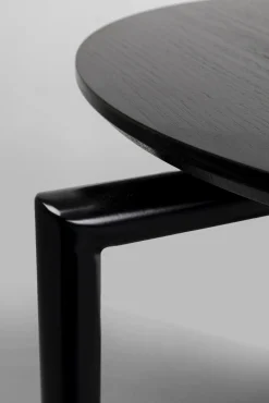 Sale KARE Design Stolik pomocniczy minimalistyczny czarny z okrągłym blatem Ø46 cm - KARE