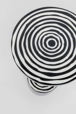 Clearance KARE Design Stolik pomocniczy okrągły biało-czarny wzorzysty Ø25x50 cm - KARE