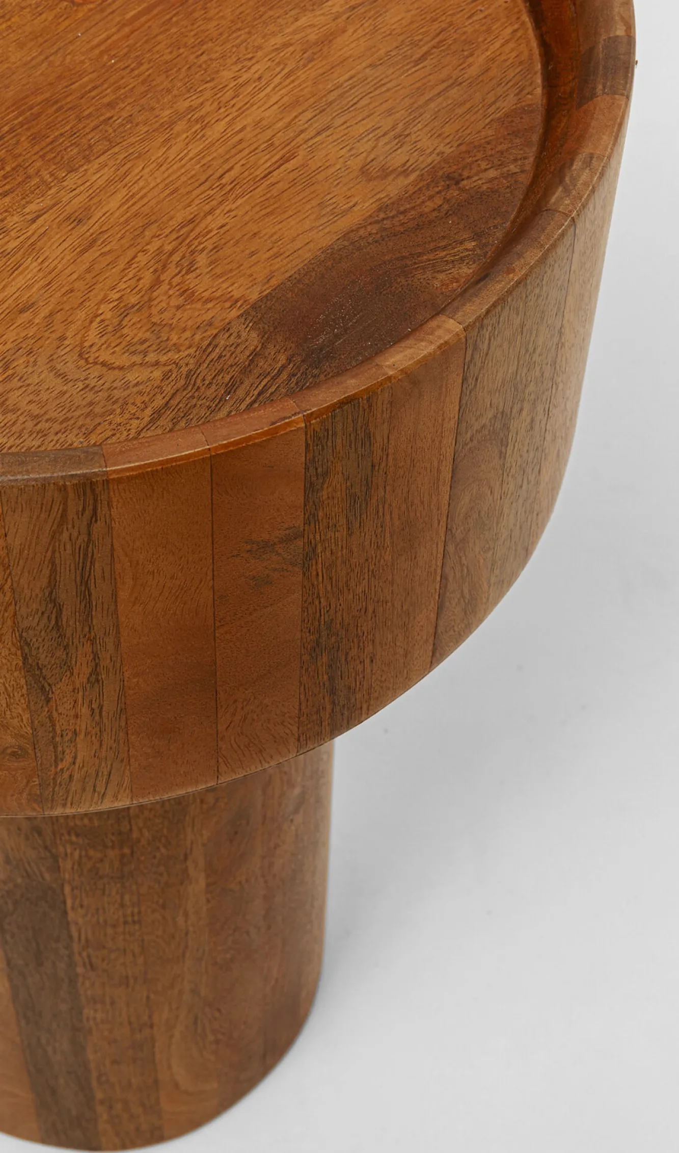 Clearance KARE Design Stolik pomocniczy okrągły brązowy z drewna mango Ø35x55 cm - KARE