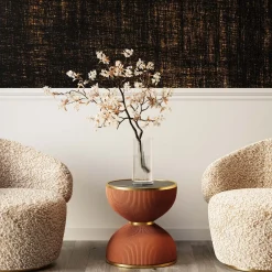 Online KARE Design Stolik pomocniczy okrągły brązowy blat czarny Ø47 cm - KARE