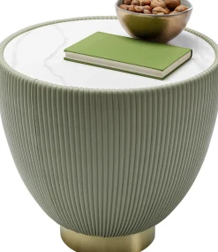 Sale KARE Design Stolik pomocniczy okrągły zielony podstawa złota Ø47 cm - KARE