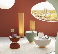 Sale KARE Design Stolik pomocniczy okrągły zielony podstawa złota Ø47 cm - KARE