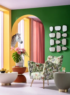 Sale KARE Design Stolik pomocniczy okrągły zielony podstawa złota Ø47 cm - KARE