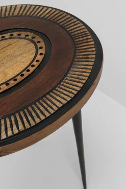 Outlet KARE Design Stolik pomocniczy owalny boho drewno mango i stal 40x30 cm - KARE