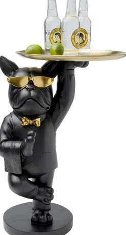 Hot KARE Design Stolik pomocniczy pies buldog czarno-złoty 40x55 cm - KARE