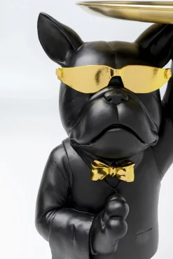 Hot KARE Design Stolik pomocniczy pies buldog czarno-złoty 40x55 cm - KARE