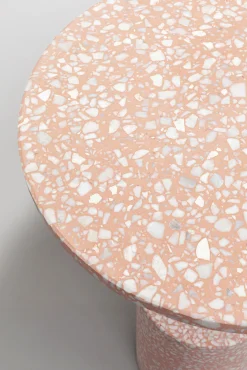 Hot KARE Design Stolik pomocniczy różowy marmur mineralny Ø40x55 cm - KARE