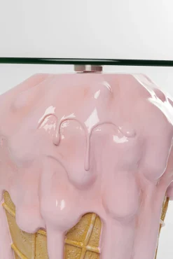 Sale KARE Design Stolik pomocniczy w kształcie loda blat szklany Ø48 cm - KARE