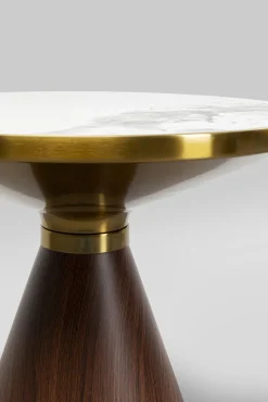 Best KARE Design Stolik pomocniczy z ceramicznym blatem podstawa brązowa Ø50 cm - KARE