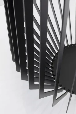 Discount KARE Design Stolik pomocniczy z czarną stalową podstawą blat szklany transparentny Ø40x50 cm - KARE