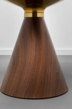 Clearance KARE Design Stolik pomocniczy z fornirowanym blatem brązowy Ø50 cm - KARE