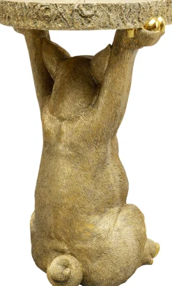 Hot KARE Design Stolik pomocniczy złoty motyw zwierzęcy świnka 34x52 cm - KARE