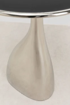 New KARE Design Stolik Spacey Ø36xH46 cm aluminium srebrny - KARE